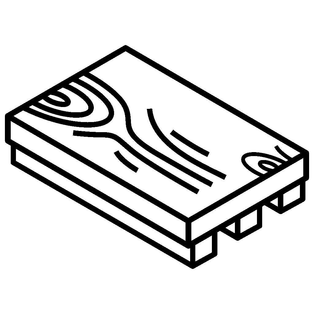 Icon representing pressure-treated skids foundation