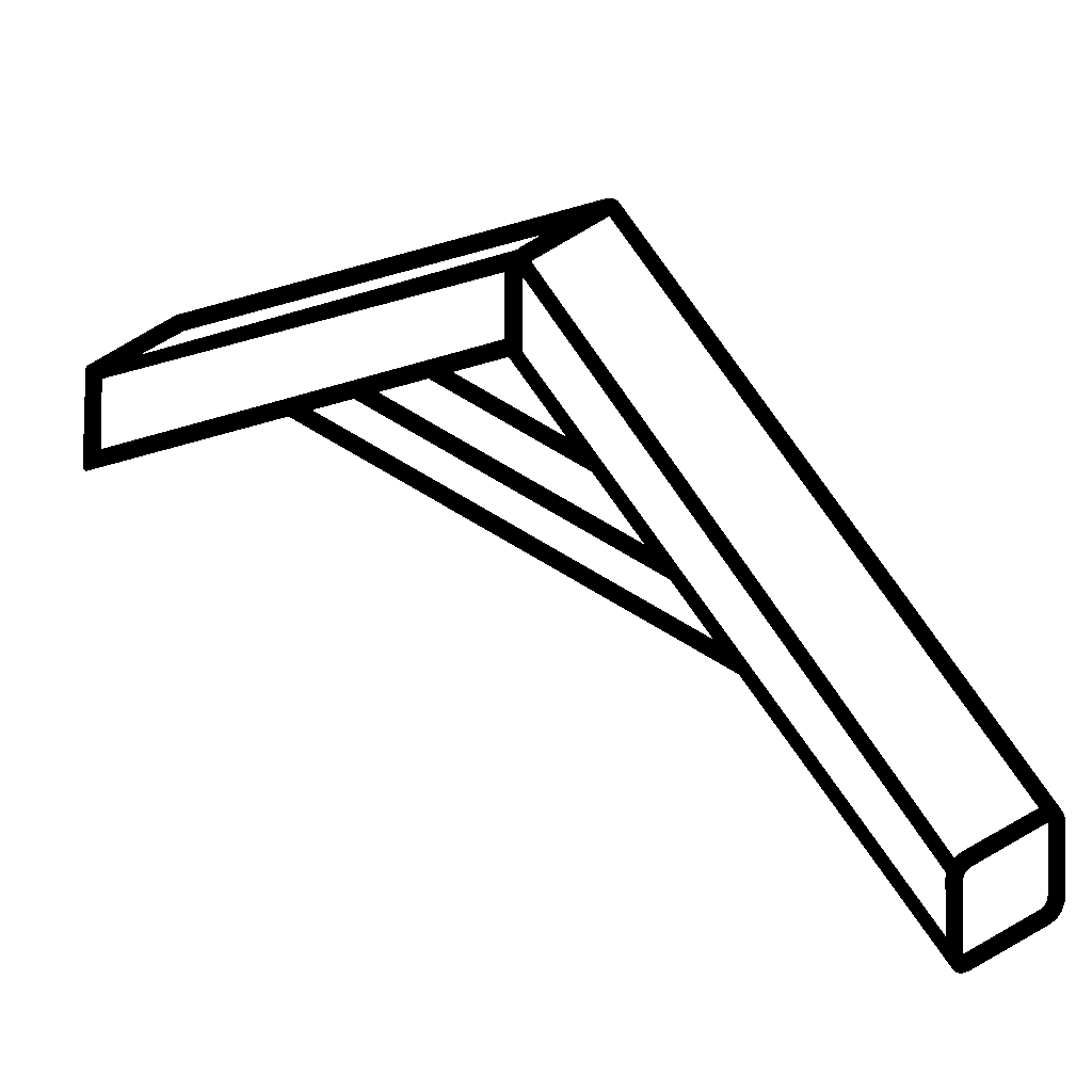 Icon showing engineered roof rafters connected by steel truss plates