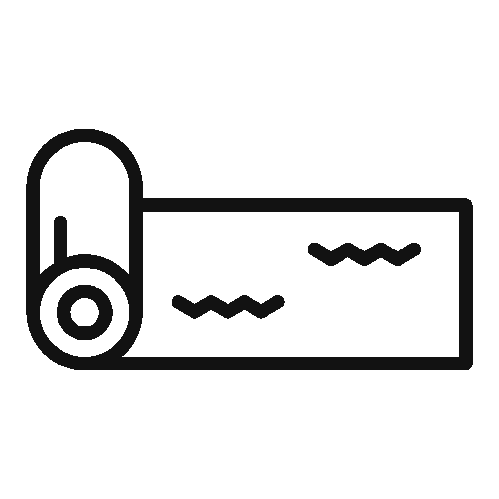 Icon representing sealing used on shed ridge gaps