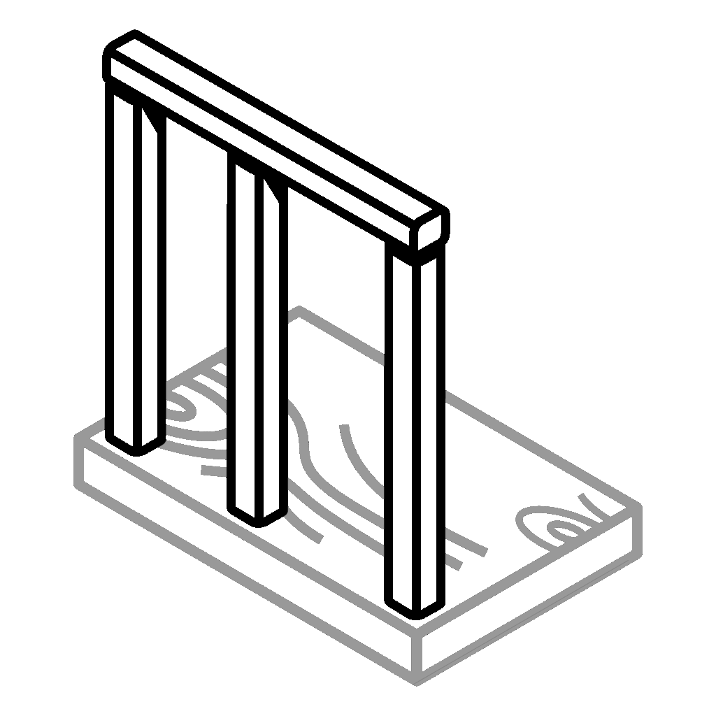 Icon representing 2x4 wall studs