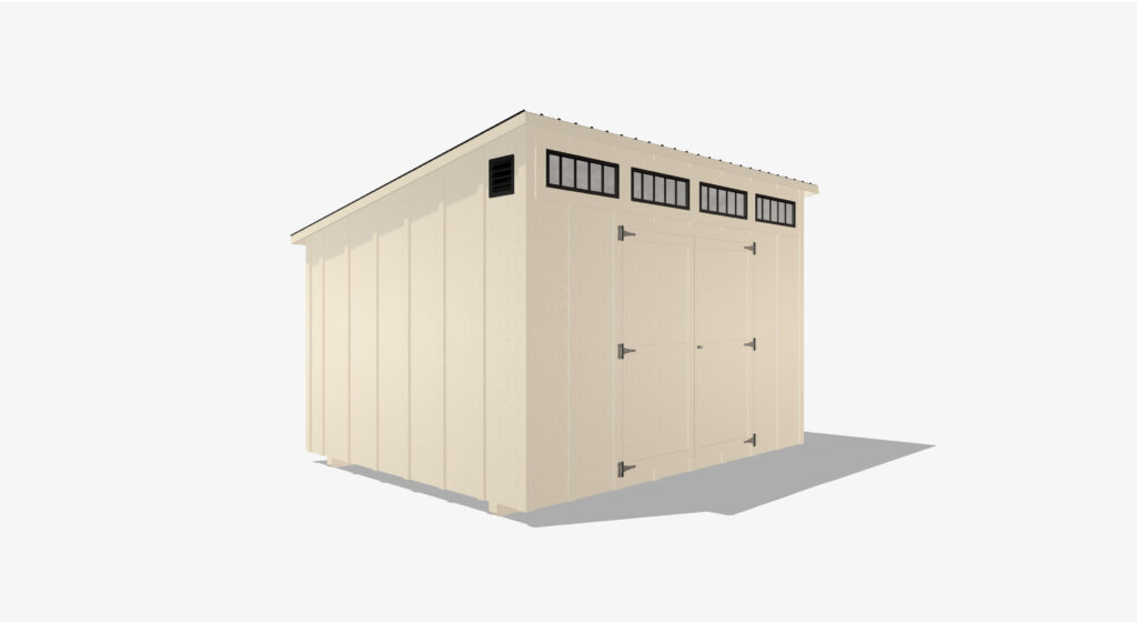 Home office style studio shed with a modern design and windows